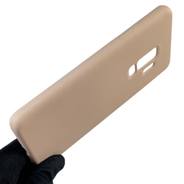 Чехол для Samsung Galaxy S9 Plus силиконовый с микрофиброй нескользящий на самсунг с9 плюс пудровый 0032232 фото