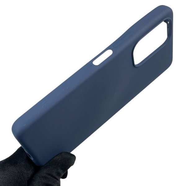 Чехол для Tecno Camon 19 Pro (CI8n) силиконовый с микрофиброй нескользящий на техно камон 19 про темно-синий 0032247 фото