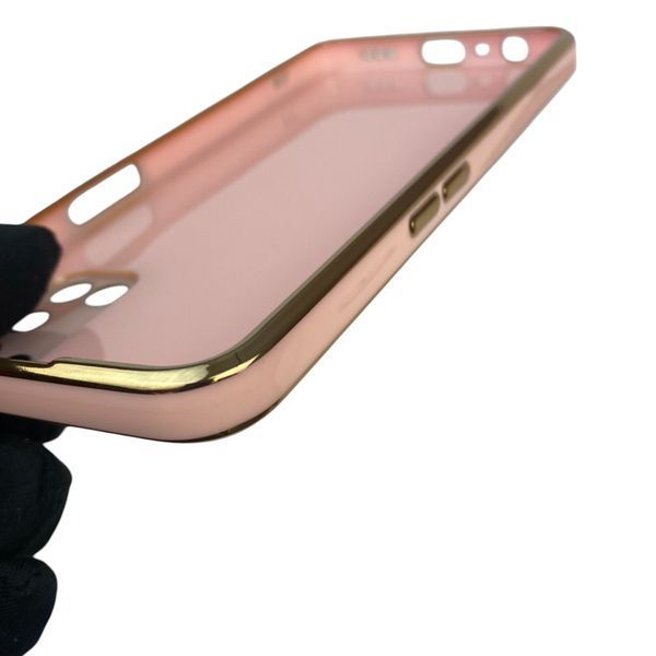 Чохол для OPPO A52 з кільцем-підставкою із золотою окантовкою на оппо а52 пудровий gs1 0020441 фото