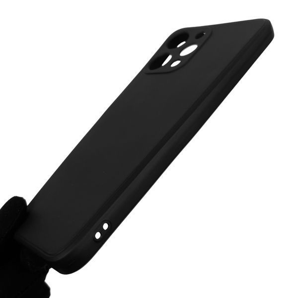 Чехол для Xiaomi Redmi 12 4G однотонный с квадратными гранями с защитой камеры на сяоми редми 12 4г чёрный 0001209 фото