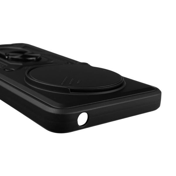 Чохол для Xiaomi Redmi 14C броньований з кільцем-тримачем підставкою зі шторкою на сяомі редмі 14с чорний rg1 0013264 фото