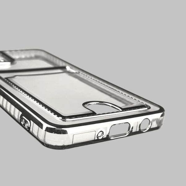 Чехол для Samsung Galaxy A31 (SM-A315F) с серебряной окантовкой с карманом для карт на самсунг а31 серебряный 0013077 фото