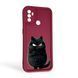 Чехол силиконовый Soft Touch с 3D принтом злой котик для OPPO A32 бордовый (Полная защита камеры) 0047250 фото 1