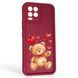 Чохол силіконовий Soft Touch з 3D принтом милий ведмедик для Realme 8 Pro бордовий (Повний захист камери) 0044922 фото 1
