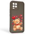 Чохол силіконовий Soft Touch з 3D принтом милий ведмедик для Realme 8 Pro коричневий (Повний захист камери)