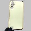 Чохол для Samsung Galaxy M34 5G (SM-M346) жіночий із золотою окантовкою із захистом камери на самсунг м34 5г білий