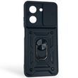 Чехол противоударный для Xiaomi Poco C71 с магнитной пластиной со шторкой на камере черный 0051046 фото