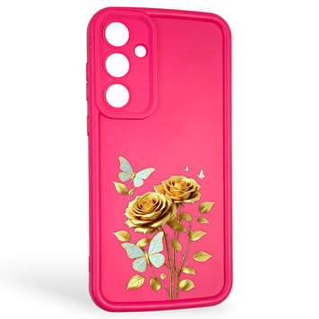Чехол силиконовый Soft Touch с 3D принтом женским для Samsung Galaxy A35 5G (SM-A356B) малиновый (Полная защита камеры) 0042750 фото