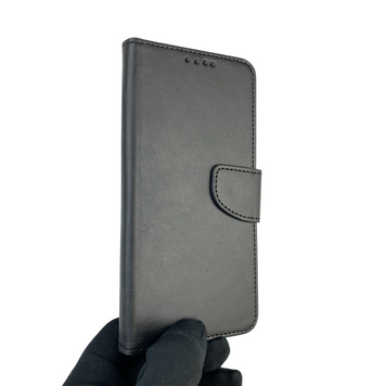 Чехол-книжка для телефона Xiaomi POCO C65 кожанная с магнитной застежкой на сяоми поко с65 черна 0025587 фото