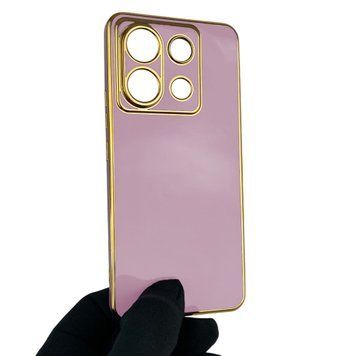 Чехол для Xiaomi Redmi Note 13 Pro 5G с защитой камеры с золотой окантовкой редми нот 13 про черничный gs1 0020019 фото