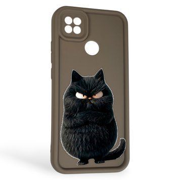 Чохол силіконовий оригінальний Soft Touch з 3D принтом злого кота для Xiaomi Redmi 9C коричневий (Повний захист камери) 0046723 фото