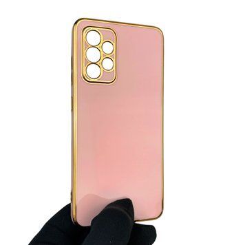 Чохол для Samsung Galaxy A52 4G (SM-A525) глянцевий із захистом камери із золотою окантовкою на самсунг а52 4г пудровий gs1 0019764 фото