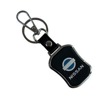 Брелок для авто ключів Nissan металевий з обробкою soft-touch (карабін + кільце) 0061322 фото