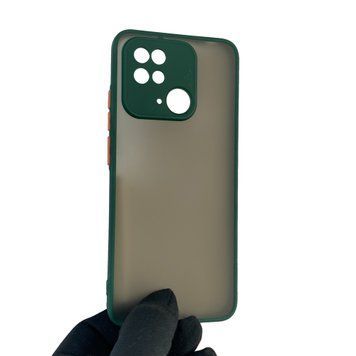 Чехол для телефона Xiaomi POCO C40 с высокими бортами с защитой камеры на сяоми поко с40 темно-зеленый 0026165 фото