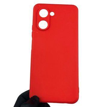 Чехол для Realme C33 с квадратными гранями с защитой камеры на реалми с33 красный 0012487 фото