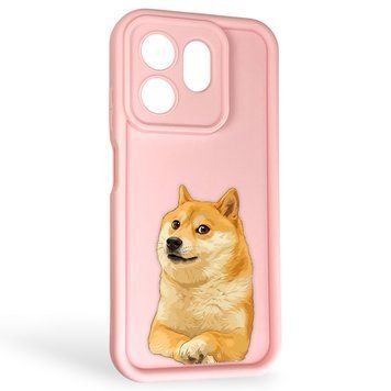Чохол силіконовий Soft Touch з 3D принтом мему сібу для Infinix Hot 50i X6531B рожевий (Повний захист камери) 0048177 фото