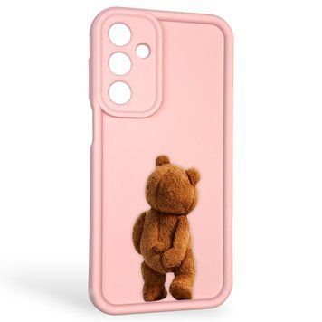 Чехол силиконовый оригинальный Soft Touch с 3D принтом смешного теда мишки для Samsung Galaxy A16 (SM-A165) пудровый (Полная защита камеры) 0048594 фото