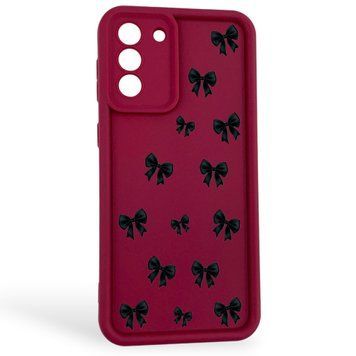 Чехол силиконовый Soft Touch с 3D принтом для Samsung Galaxy S21 Plus бордовый (Полная защита камеры) 0057676 фото