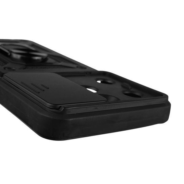 Чехол для TECNO Spark 10 Pro (KI7) бронированный с кольцом-держаталем со шторкой на техно спарк 10 про черный rg1 0013485 фото