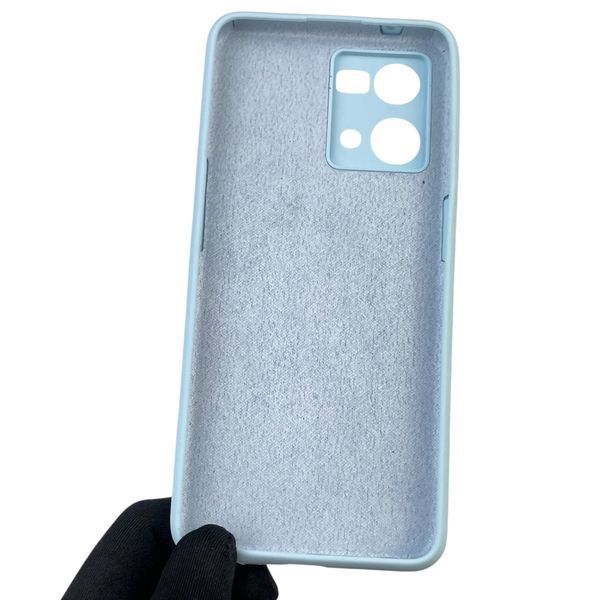 Чохол для Oppo Reno 7 4G силіконовий з мікрофіброю нековзний на оппо рено 7 4г блакитний 0031789 фото