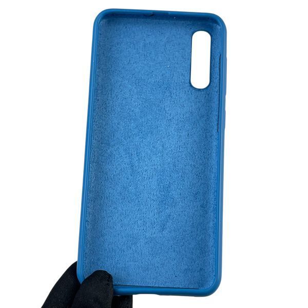 Чехол для Samsung Galaxy A50s (SM-A507F) силиконовый с микрофиброй нескользящий на самсунг а50с синий 0031985 фото