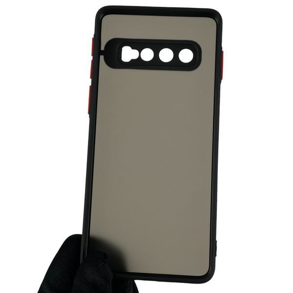 Чохол для Samsung Galaxy S10 матовий з високими бортами з захистом камери на самсунг с10 чорний 0012156 фото