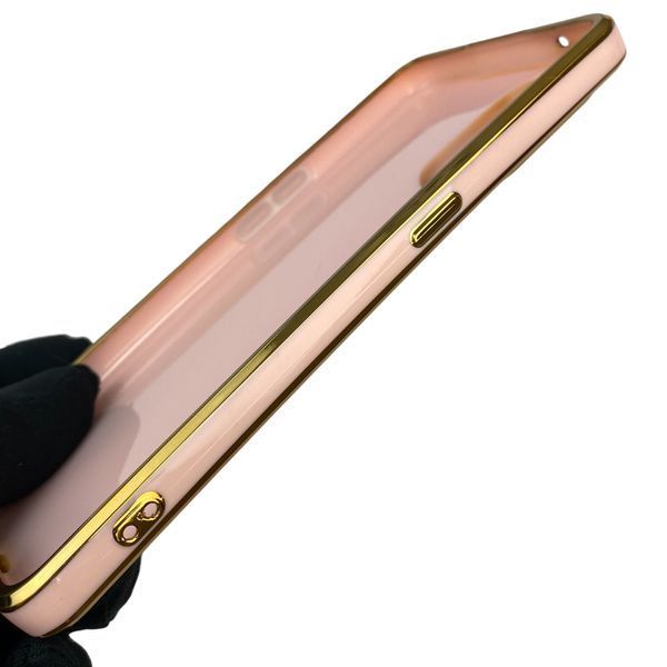 Чохол для OPPO Reno 8T 4G з кільцем-підставкою із золотою окантовкою на оппо рено 8т пудровий gs1 0020480 фото