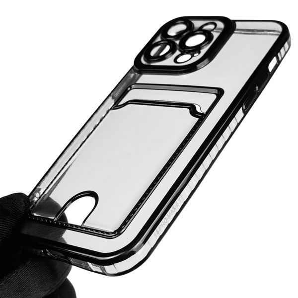 Чехол для Apple iPhone 14 Pro Max с чёрной окантовкой с карманом для карт на айфон 14 про макс чёрный 0013017 фото