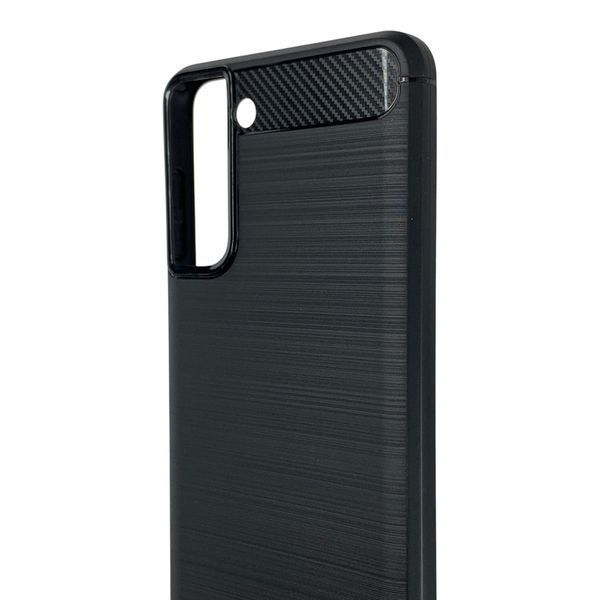 Чохол для телефона Samsung Galaxy S21 5G (SM-G991U) карбоновий протиударний з високими бортами чорний 0052224 фото