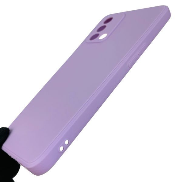 Чехол для OPPO F19 однотонный с квадратными гранями с защитой камеры на оппо ф19 сиреневый 0001260 фото