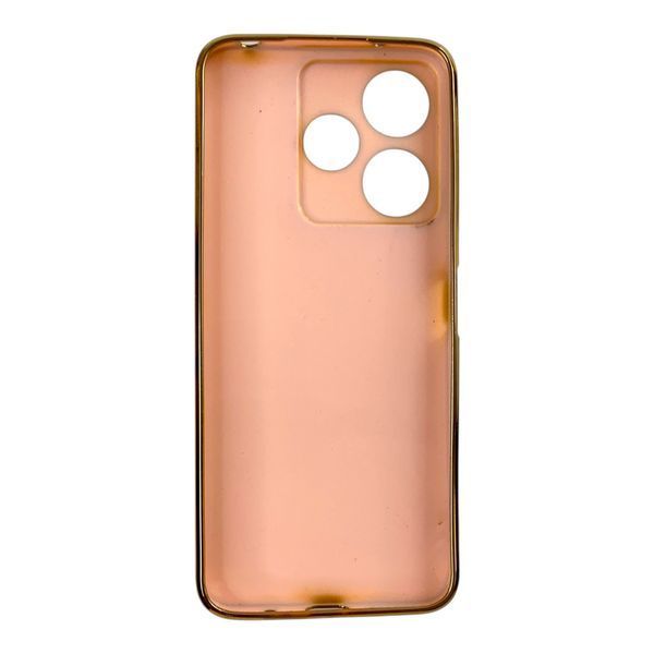Чехол для Xiaomi POCO M6 4G с принтом золотые бабочки с защитой камеры с золотой окантовкой 0059502 фото