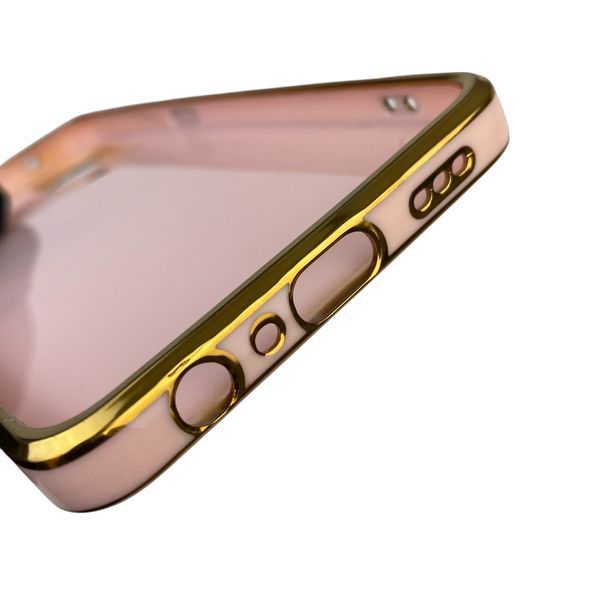 Чохол для OPPO Reno 8T 4G з кільцем-підставкою із золотою окантовкою на оппо рено 8т пудровий gs1 0020480 фото