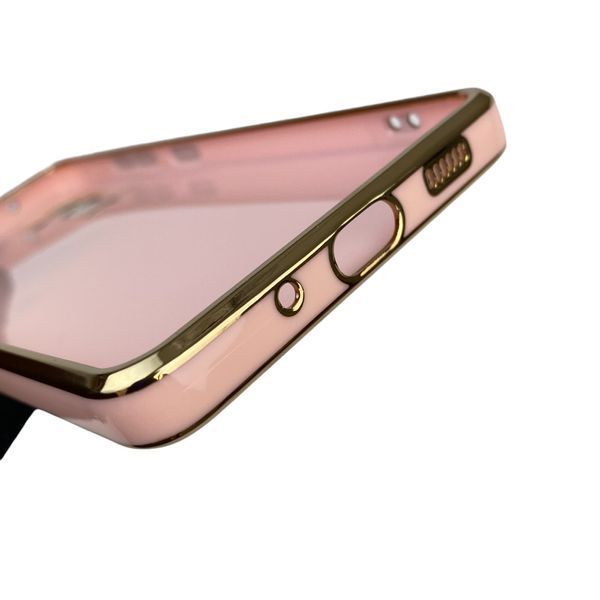 Чехол для Samsung Galaxy S20 FE SM-G780G с кольцом MagSafe с золотой окантовкой на самсунг с20 фе пудровый gs1 0022440 фото