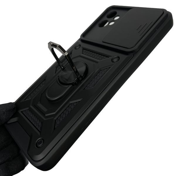 Чехол для Motorola Moto G32 PAUU0013RS бронированный с кольцом со шторкой на моторола г32 чёрный 0001765 фото
