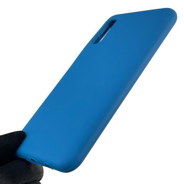 Чехол для Samsung Galaxy A50s (SM-A507F) силиконовый с микрофиброй нескользящий на самсунг а50с синий 0031985 фото