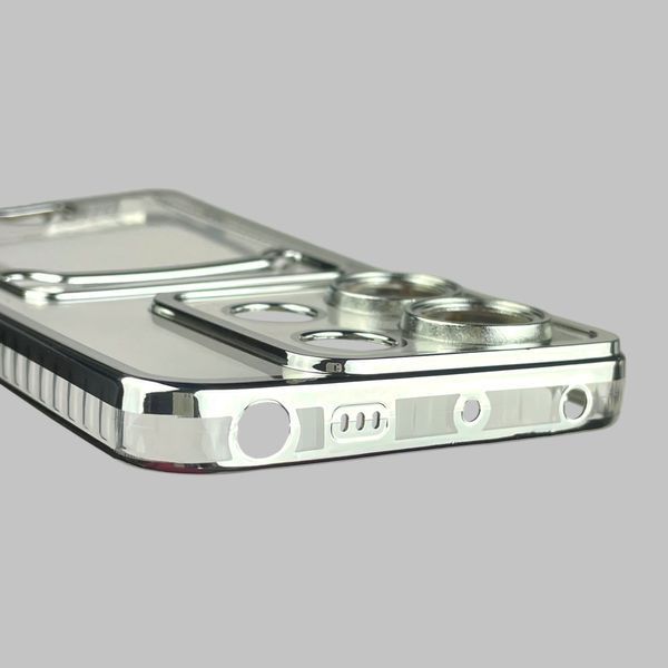 Чохол для Xiaomi POCO X6 зі срібною окантовкою з кишенькою для карток на сяомі поко х6 срібний 0013250 фото