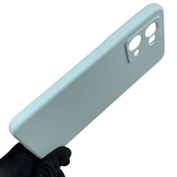 Чохол для Oppo Reno 7 4G силіконовий з мікрофіброю нековзний на оппо рено 7 4г блакитний 0031789 фото