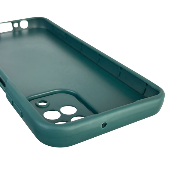 Чехол силиконовый оригинальный Soft Touch с 3D принтом милый мишка для Samsung Galaxy A12 (SM-A127F) темно-зеленый (Полная защита камеры) 0043368 фото