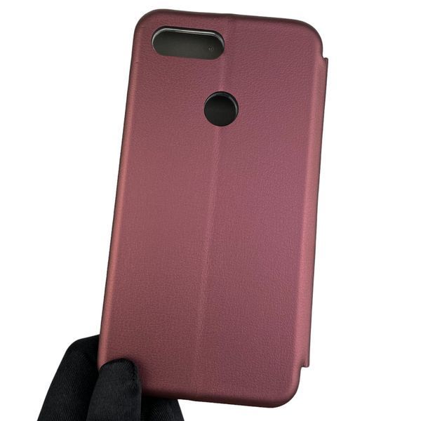 Чехол-книжка для Xiaomi Mi 8 Lite с подставкой на сяоми ми 8 лайт бордовая 0001683 фото