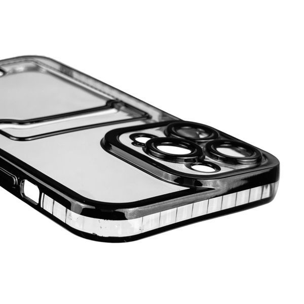 Чехол для Apple iPhone 14 Pro Max с чёрной окантовкой с карманом для карт на айфон 14 про макс чёрный 0013017 фото