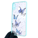 Чехол для Samsung Galaxy A30 (SM-A305F) с блёстками с бабочками на самсунг а30 бирюзовый 0037847 фото 1