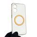 Чохол для OPPO A17k глянцевий з кільцем MagSafe із золотою окантовкою на оппо а17к білий gs1 0022726 фото 1