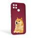 Чехол силиконовый Soft Touch с 3D принтом мема сибу для Realme C21Y бордовый (Полная защита камеры) 0048067 фото 1