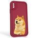 Чехол силиконовый оригинальный Soft Touch с 3D принтом мема сибу для Apple iPhone Xs бордовый (Полная защита камеры) 0047307 фото 1
