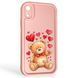 Чохол силіконовий Soft Touch з 3D принтом милий ведмедик для Apple iPhone Xr рожевий (Повний захист камери) 0044973 фото 1
