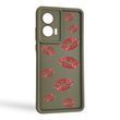 Чехол силиконовый Soft Touch с 3D принтом Губы для TECNO Spark 10C (KI5m) коричневый (Полная защита камеры)