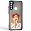 Чехол для телефона Xiaomi Redmi Note 8T с 3D принтом девушка маки колоски с высокими бортами черный 0059274 фото