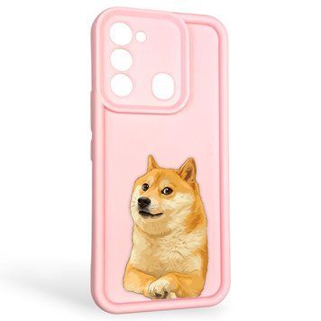 Чехол силиконовый оригинальный Soft Touch с 3D принтом мема сибу для TECNO Spark Go 2022 (KG5m) розовый (Полная защита камеры) 0047660 фото