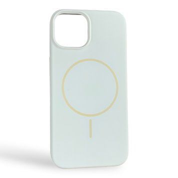 Чехол Silicone Case MagSafe для Apple iPhone 13 белый (магнитное кольцо, микрофибра) 0059993 фото