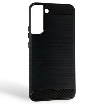 Чехол для телефона Samsung Galaxy S22 Plus (SM-S906B) карбоновый противоударный с высокими бортами черный 0052225 фото